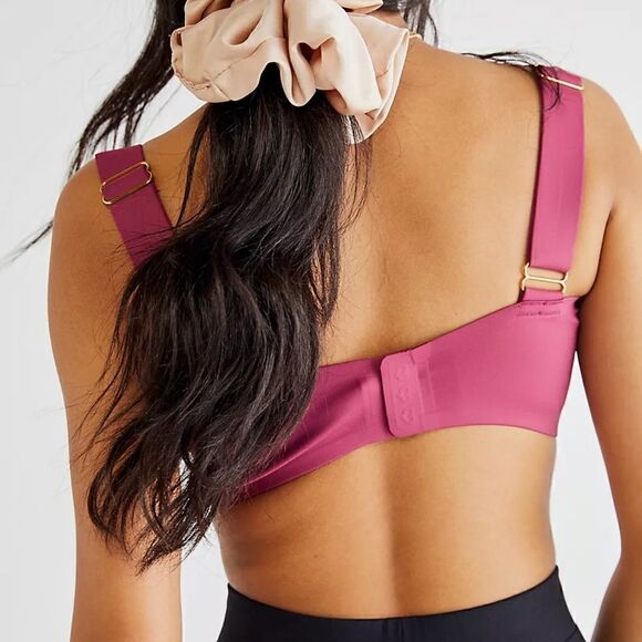 NWT FREE PEOPLE Size S, M - Naomi Underwire Longline Bra - Dried Rose Burgundy - Picture 3 of 7